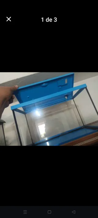 Acuario pecera azul