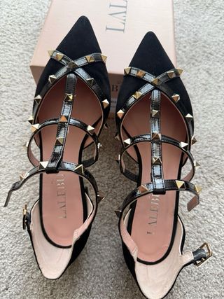 Zapatos planos negros tachuelas Talla 38