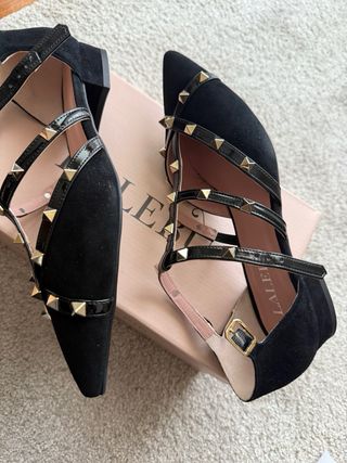 Zapatos planos negros tachuelas Talla 38