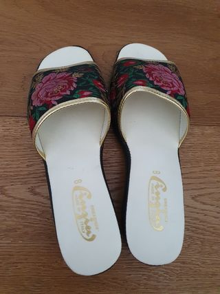 Ciabattine donna vintage floreali Made in Italy