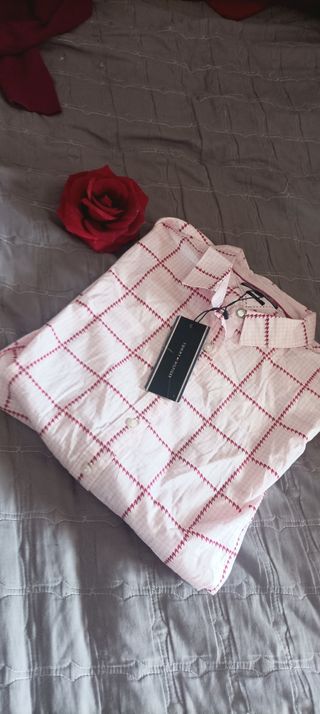 Camisa Tommy Hilfiger S Rosa Cuadros