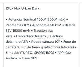 Patinete Zwheel ZFox Max Urban Dark