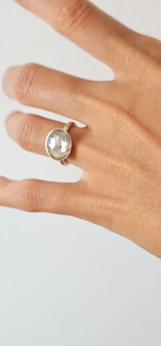 Anillo Swarovski Cristal Transparente con  reflejo