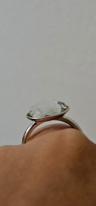 Anillo Swarovski Cristal Transparente con  reflejo