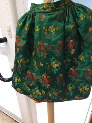 Falda Fallera Verde con Flores