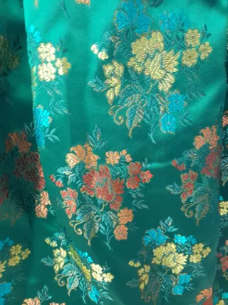 Falda Fallera Verde con Flores