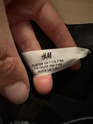 Leggings neri H&M effetto pelle bambina 7/8 anni