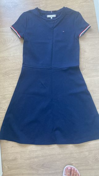 Vestido Tommy Hilfiger azul talla 164 niña