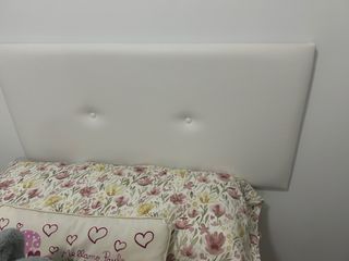 Testata del letto in pelle sintetica bianca 90