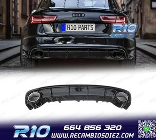 DIFUSOR AUDI A6 15-18 LOOK RS6 NEGRO BRILLO