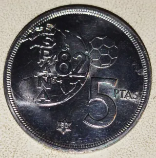 Moneda 5 Pesetas Mundial 82 España
Estrella del 80