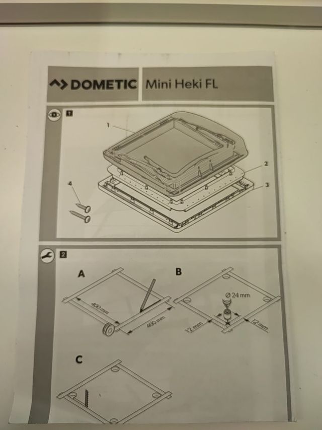 Estructura claraboya Dometic Mini Heki FL 40x40