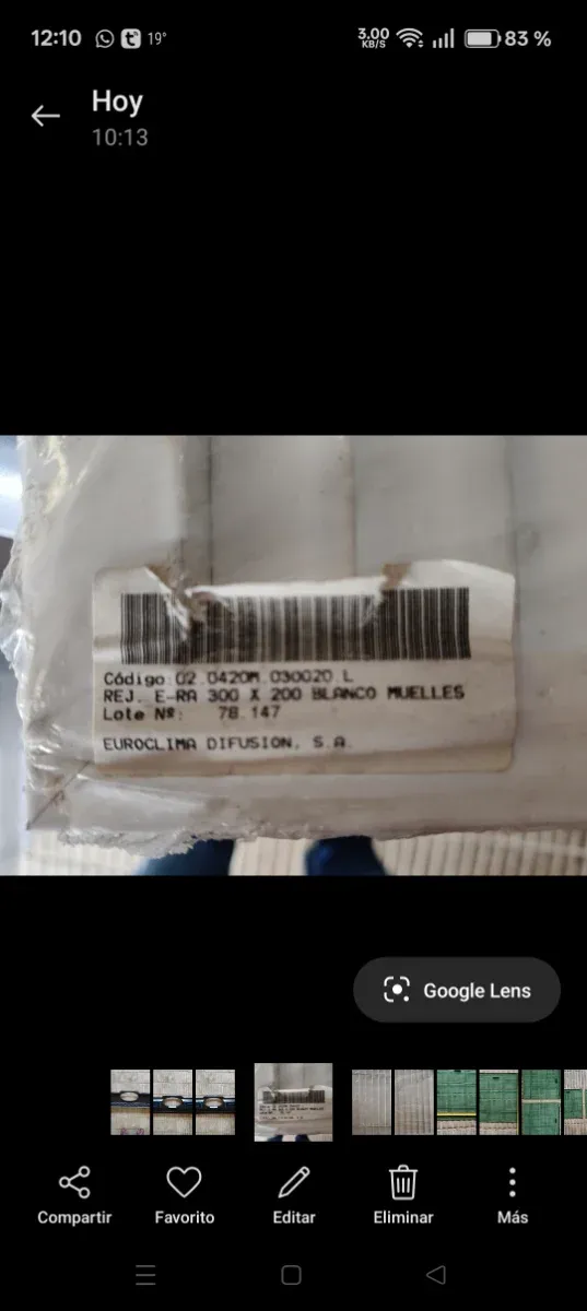 Rejilla Ventilación Lacada Blanca