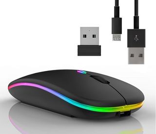 Raton Mouse Gaming Inalambrico Recargable USB LED