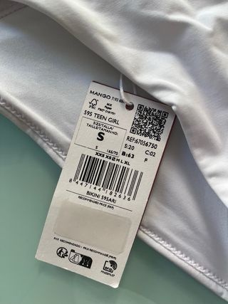 Bikini Mango Teen Asimétrico Blanco Talla S