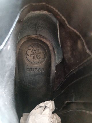 Botines Guess Tacón Talla 37 Negros