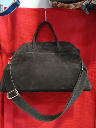 Bolso Grande Piel Negro/Marrón