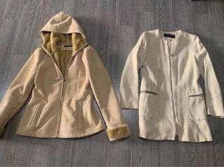 Abrigos Zara Beige Entretiempo Forrados