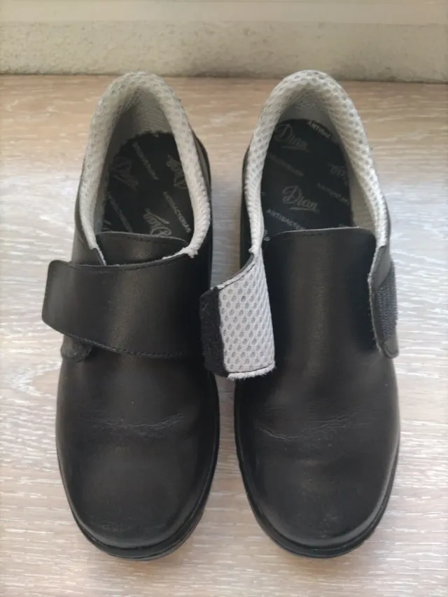 Zapatos Cocina Negros Velcro/escolares