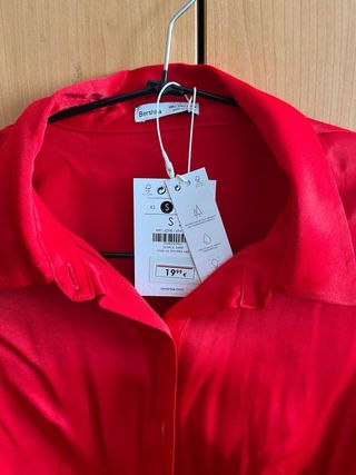 Camisa Bershka Roja Talla S
