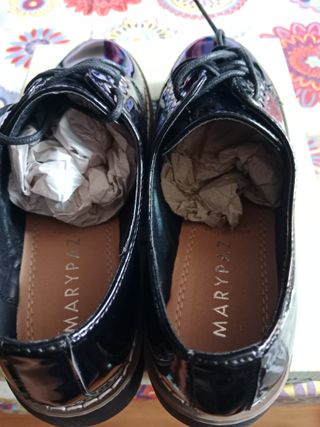 Zapatos charol negros talla 38