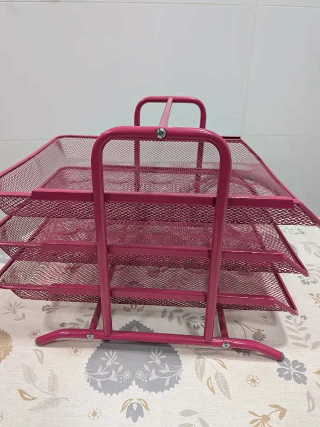 Organizador de secretária IKEA rosa