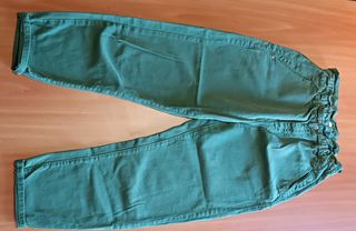 Pantalón Zara Baggy Verde Talla 38