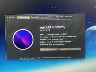 iMac 21,5” Apple 2015 Plata/Blanco