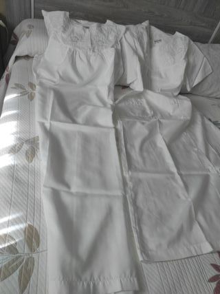 Conjunto bata y camisón blanco