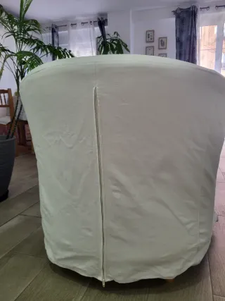 Sillón IKEA Blanco con funda lavable, patas madera