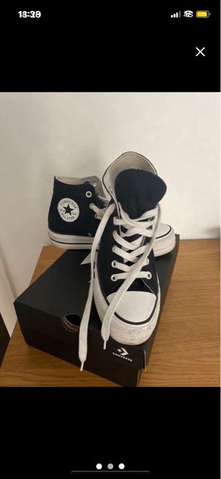 Converse plataforma negras talla 38