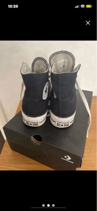Converse plataforma negras talla 38