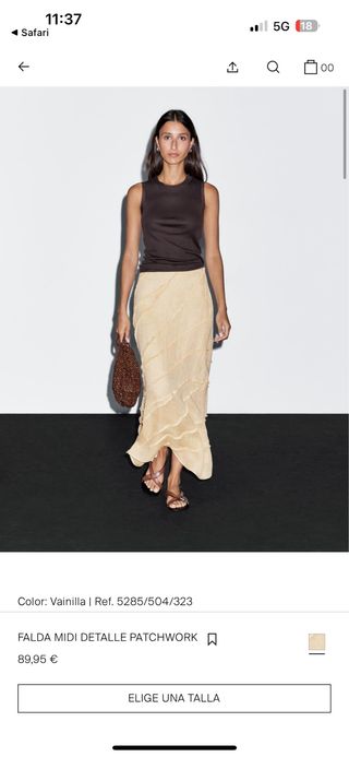 Falda beige Massimo Dutti