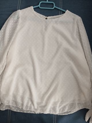 Blusa blanca mujer talla única 