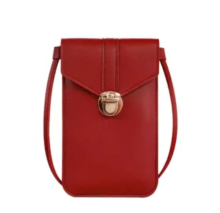 Bolso móvil táctil transparente rojo