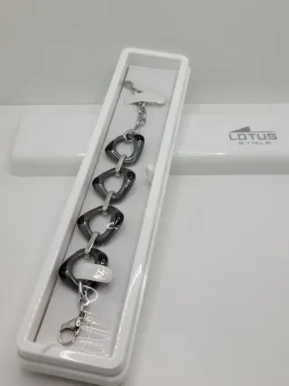 Pulsera Lotus Style Negra y plateada