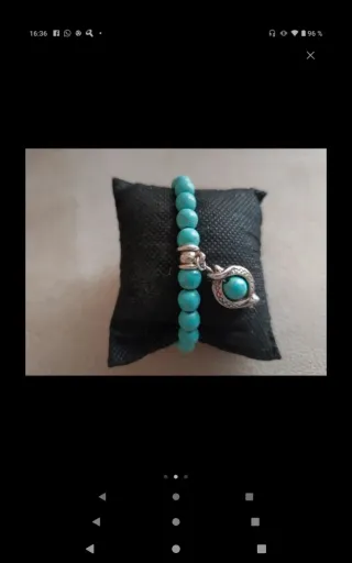 Conjunto pulsera y colgante piedra turquesa