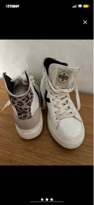Zapatillas Munich blancas piel talla 38