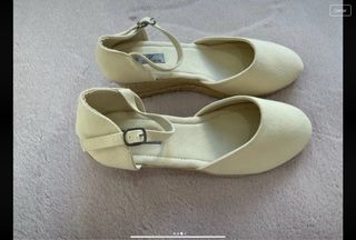 Zapatos esparto cuña beige