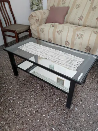 Mesa de centro elevable cristal y metal