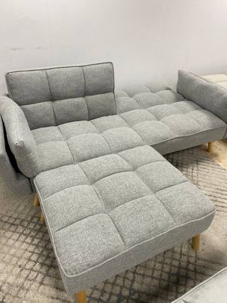 Sofá Cama Click Clack + Puff Gris