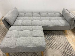 Sofá Cama Click Clack + Puff Gris