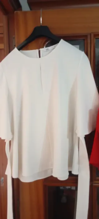 Blusa Zara Talla L Blanca