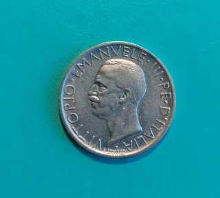 Moneta 5 Lire Argento Aquila Fascio 1927