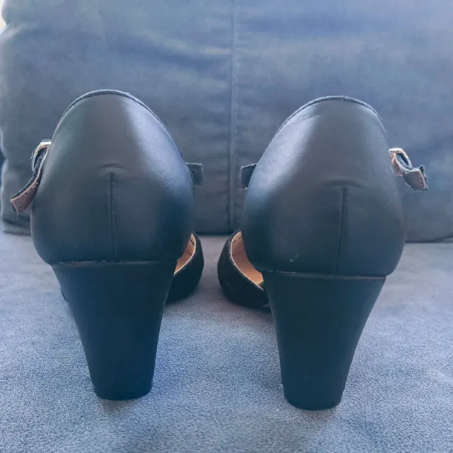 Zapatos T-Strap Negros Mujer