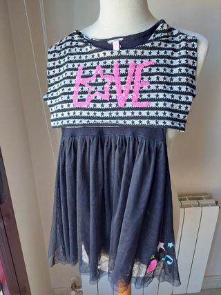 Vestido niña negro con estrellas y lentejuelas