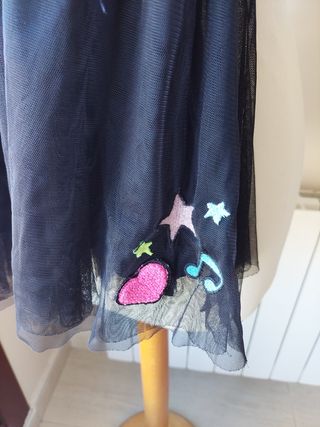 Vestido niña negro con estrellas y lentejuelas