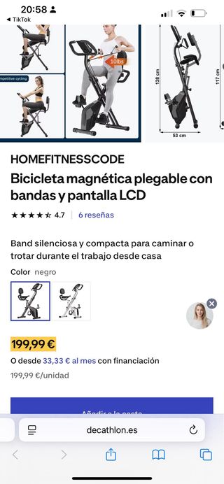 Bicicleta Estática Plegable