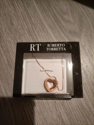Collar Roberto Torretta Corazón Rosa Dorado