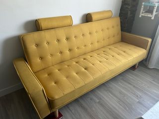 Sofá Cama Amarillo Tela